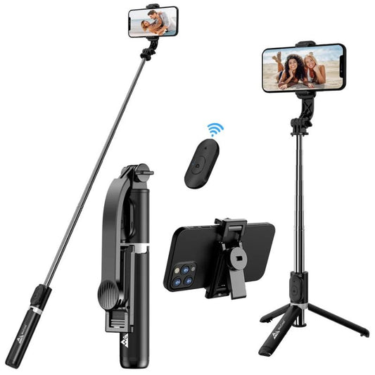 NeePho P170S Selfie Stick Tripod | Extendable , Bluetooth Remote, Universal Smartphone Mount | Durable Metal Build & Lightweight Design